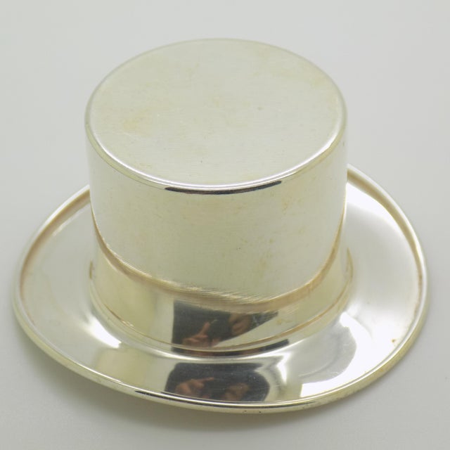Vintage Italian Handmade Silver Top Hat, Florence, 1980s For Sale - Image 4 of 13