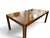 Mastercraft Postmodern Burl Wood & Inset Brass Parsons Dining Table with Two Leaves, Extends to 100". An exceptional...