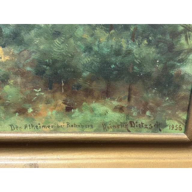 1950s Heinrich Dietzsch, Alheimer, 1956, Oil Painting on Canvas, Framed For Sale - Image 5 of 12