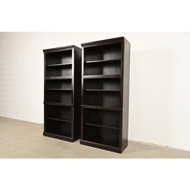 Ethan Allen Arts & Crafts Shaker Dark Cherry Wood Tall Bookcase For Sale - Image 12 of 13