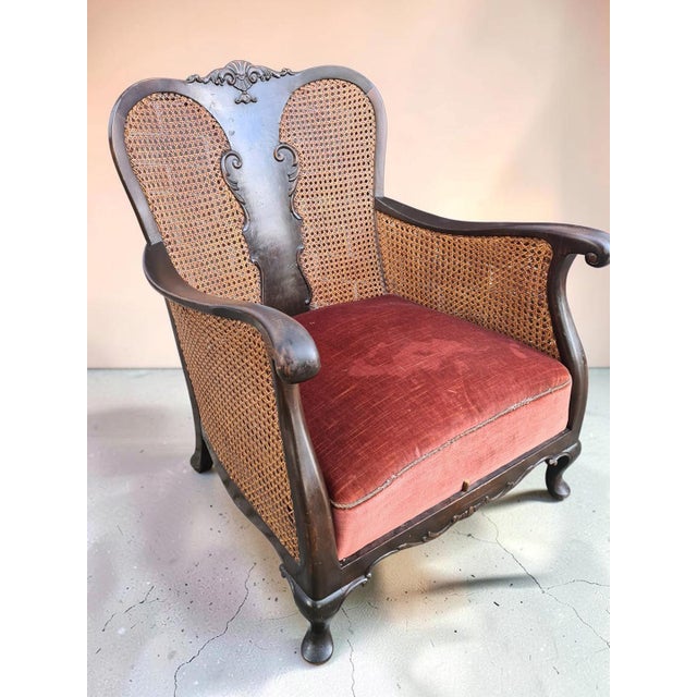 Late 19th Century Neo-Rococo Lounge Chair with Viennese Wickerwork For Sale - Image 9 of 11
