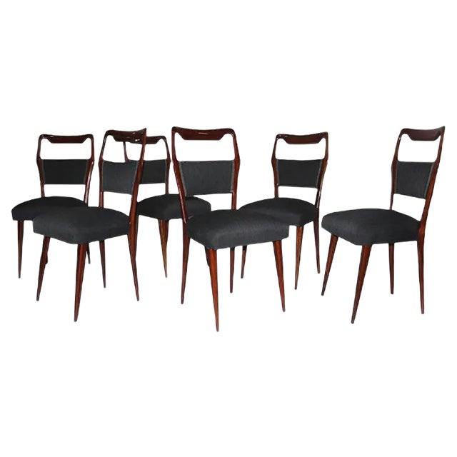 Mid-Century Italian Chairs, 1950s, Set of 6 For Sale
