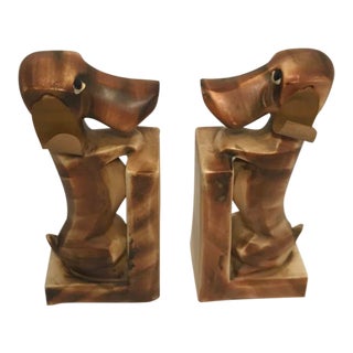 Vintage Mid-Century Hound Bookends - a Pair For Sale