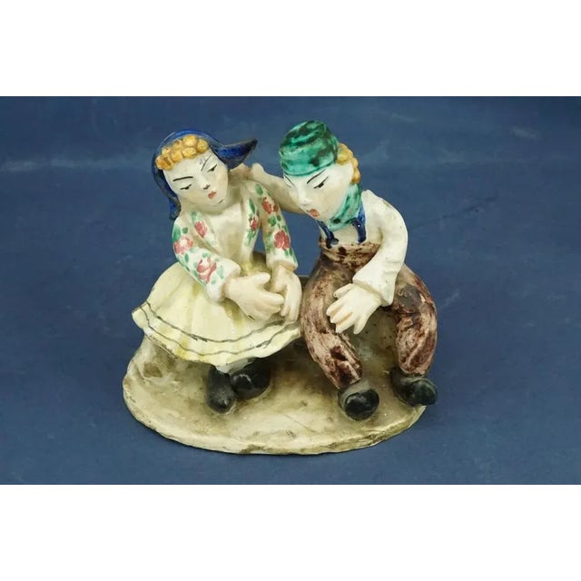 20th Century Art Deco Sculpture in Plastic Ceramic by Leo Anzengruber for Carraresi, Lucchesi, Italy For Sale - Image 11 of 18