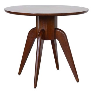 French 1950s Mid Century Wood Side Table For Sale