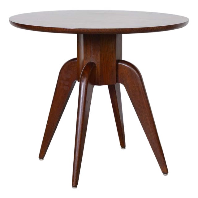 French 1950s Mid Century Wood Side Table For Sale