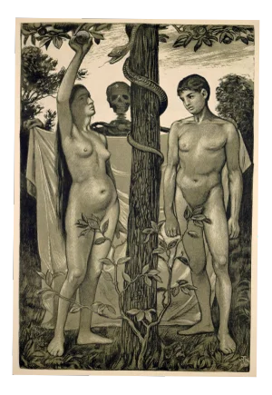 Hans Thoma, Adam and Eve, 1904, Print