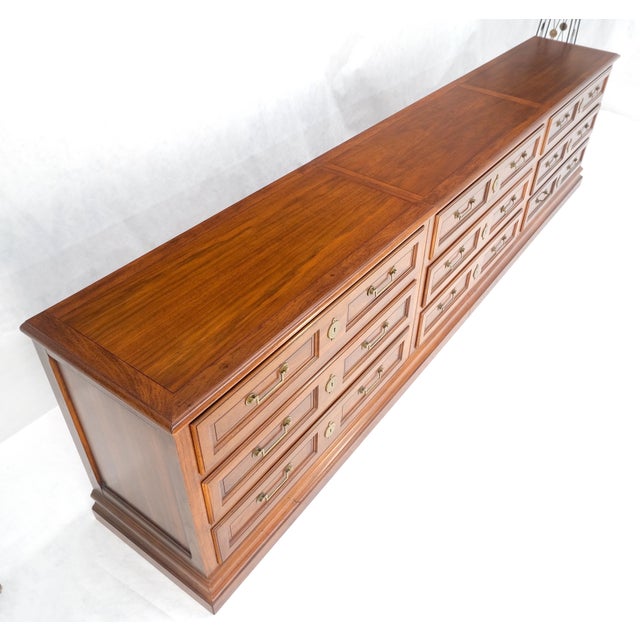 Baker 10' Extra !Long! 9 Drawers Campaign Directoire Style Credenza Dresser MINT For Sale - Image 6 of 17