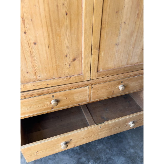 Antique Linen Press, Storage Cabinet With Drawers For Sale - Image 9 of 12