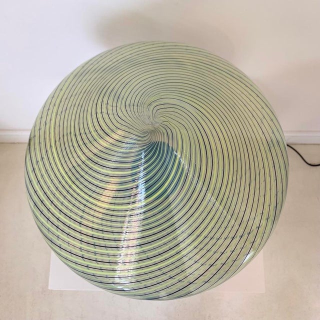 Striped Murano Glass Table Lamp from Fratelli Toso, Italy, 1960s For Sale - Image 4 of 13