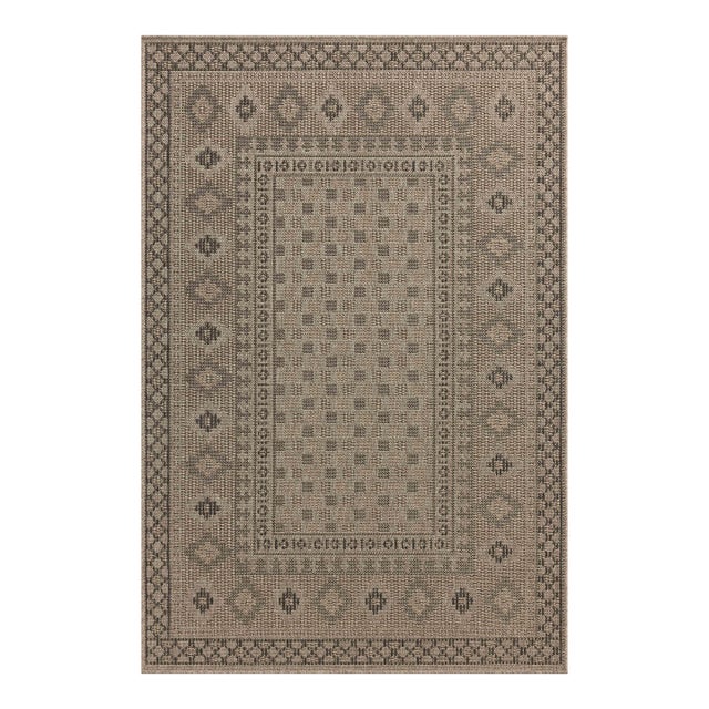 Chris Loves Julia x Loloi Providence Dove / Charcoal 18" x 18" Sample Rug For Sale