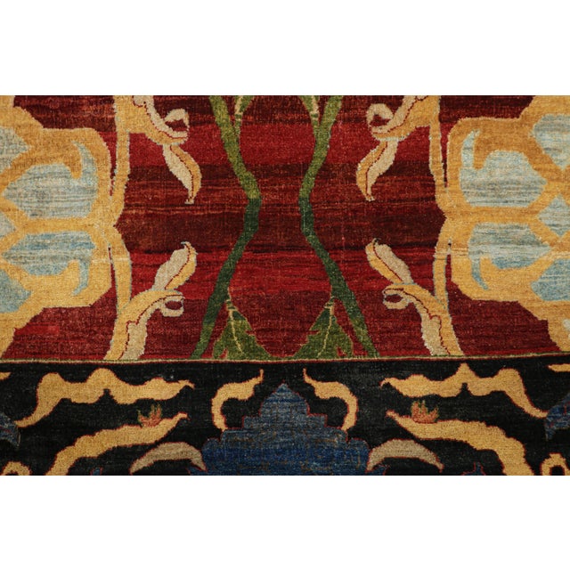 2010s Rug & Kilim’s Persian Style Rug in Red, Gold, and Black With Floral Patterns For Sale - Image 5 of 7