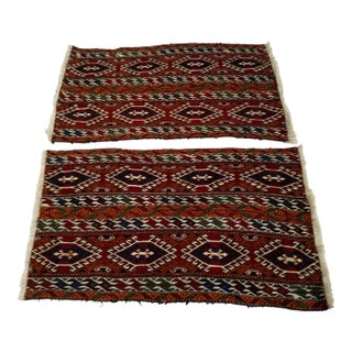 Early 20th Century Shahsavan Soumak Mafrash Panels- a Pair For Sale