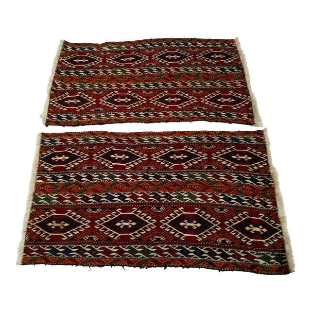 Early 20th Century Shahsavan Soumak Mafrash Panels- a Pair For Sale