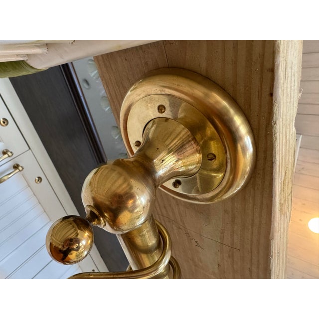 Handcrafted Vintage Solid Brass Hanging Pot Rack For Sale - Image 10 of 12