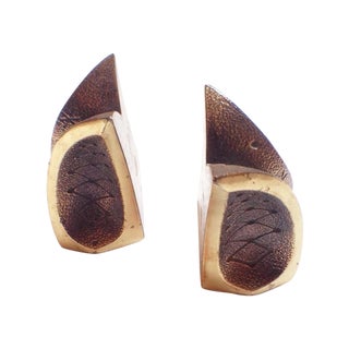 Ben Seibel Brass Modernist Bookends - A Pair For Sale