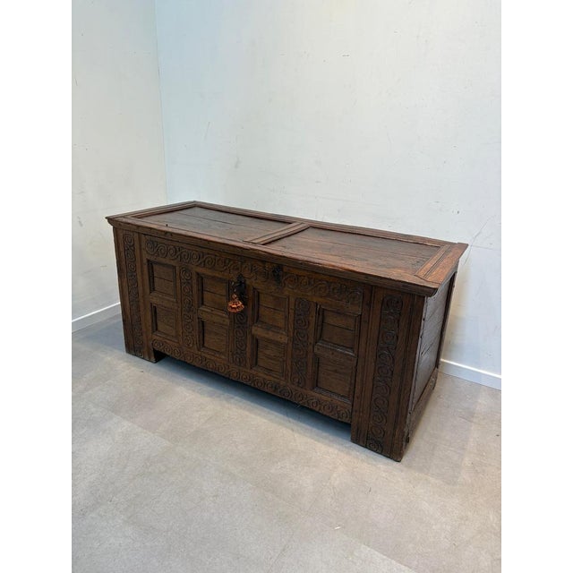 19th Century Oak Chest For Sale - Image 6 of 17