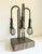 Industrial meets biophilic in this rare vintage light sculpture featuring a hammered bronze base and four curved arms with...