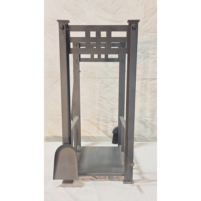 Late 20th Century Late 20th Century Andirons Firewood Holder Set- 4 Pieces For Sale - Image 5 of 5