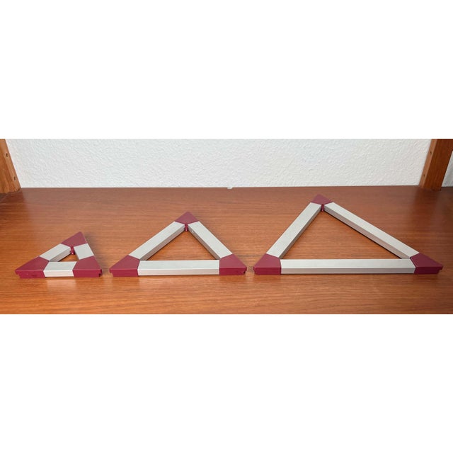 Postmodern Vintage Danish Triangular Trivet Coasters by Jorgen Meldgaard for Menu, 1980s, Set of 3 For Sale - Image 3 of 12
