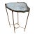 Unusual Modern Handcrafted Drinks Table. Pale Gray Crystalized Quartzite With a Contrasting Very Thin Brown Edge on a Gilded Steel Base. For Sale