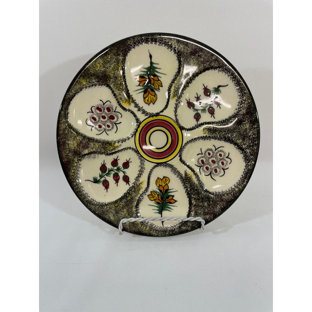 Vintage 1960s French Henriot Quimper Oyster Plate For Sale - Image 10 of 13