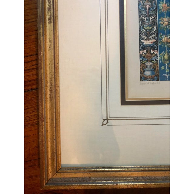 1875 French Framed Gilt Scrollwork and Border Chromolithographs- a Pair For Sale - Image 11 of 13