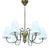 Swedish Modern Brass 6-Light Chandelier, 1930s-1940s For Sale