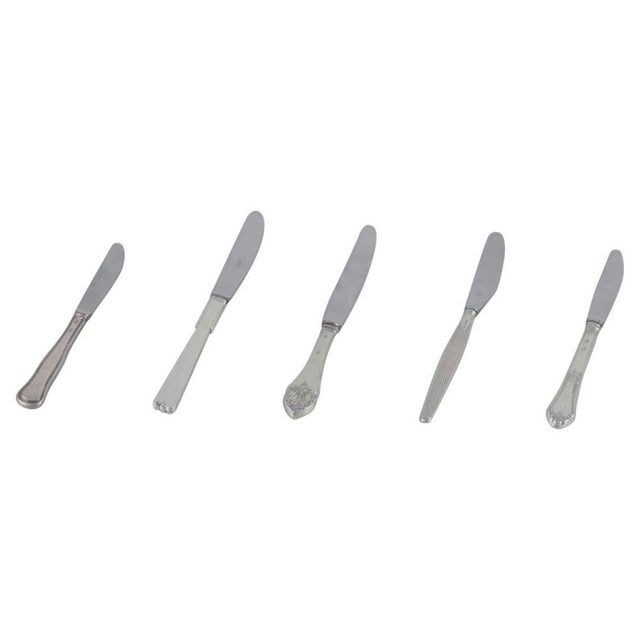 Knives in Silver by Hans Hansen for Cohr, 1960s, Set of 5 For Sale - Image 10 of 10