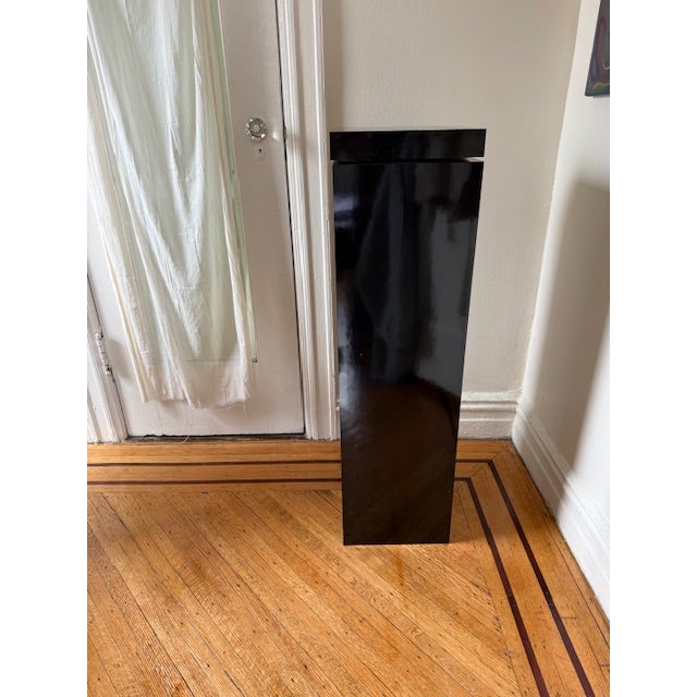 Mid-Century Modern Mid-Century Formica Black Swivel Top Pedestal For Sale - Image 3 of 6