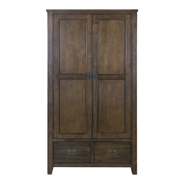 Mission 2 Door / 2 Drawer Armoire Walnut For Sale