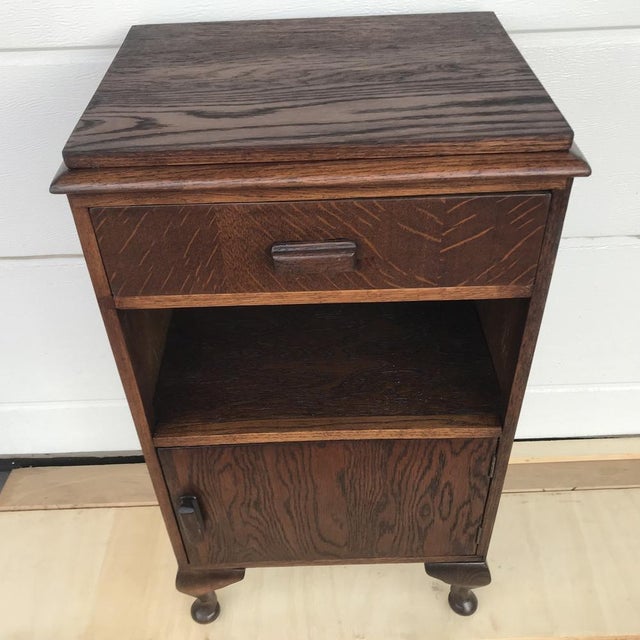 Louis Style Oak Bedside Table For Sale - Image 3 of 18