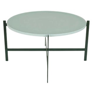 Large Celadon Green Porcelain Deck Table by OxDenmarq For Sale