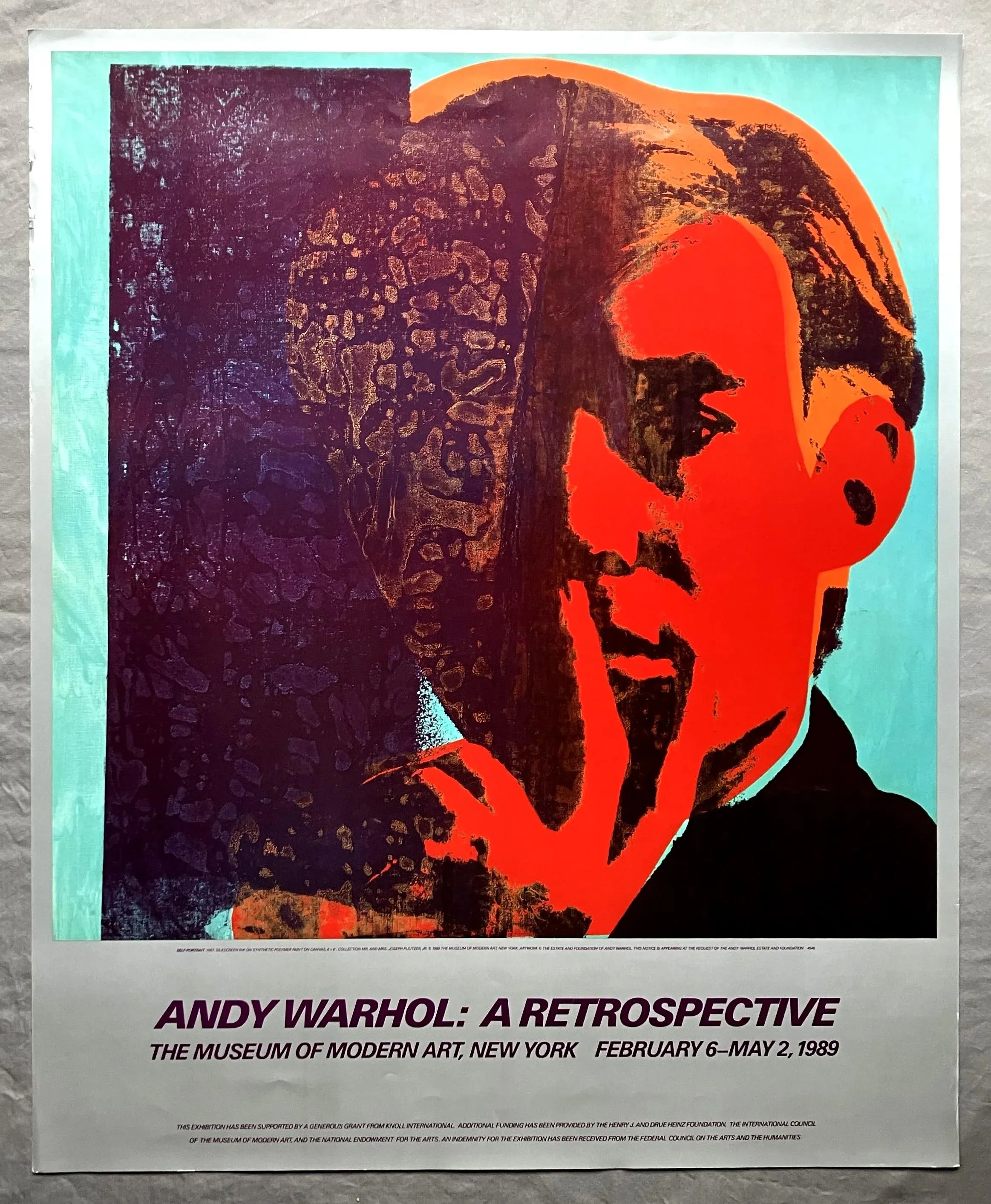 【貴重】Andy Warhol 1989 originalポスター Andy Warhol Self-Portrait Original 1989 Retrospective the Museum
