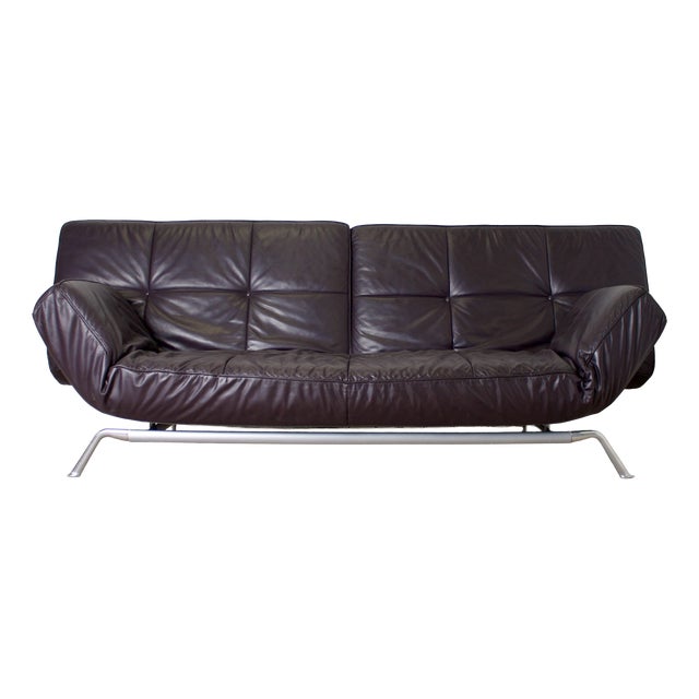 Vintage Leather Smala Sofa by Pascal Mourgue for Cinna, 2000 For Sale