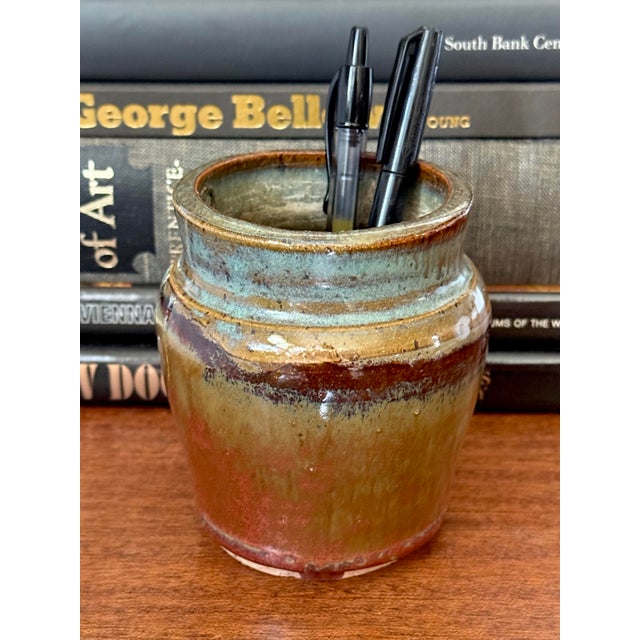 Beautiful handmade glazed pottery planter cachepot. A small and versatile vessel which can hold a plant, pencils, or...