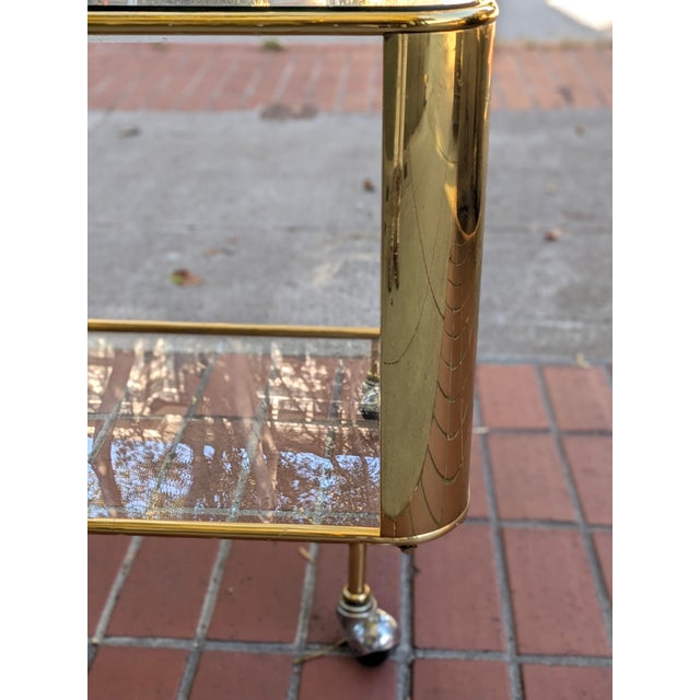 Vintage Two-Tier Bar Cart With a Tubular Brass For Sale - Image 4 of 11