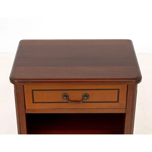 Late 20th Century Art Deco Style Cherrywood Bedside Tables, Pair For Sale - Image 5 of 8