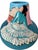 1980s Vintage Southwestern Turquoise Ceramic Vase With Sculpted Woman and Iridescent Skirt For Sale - Image 5 of 13