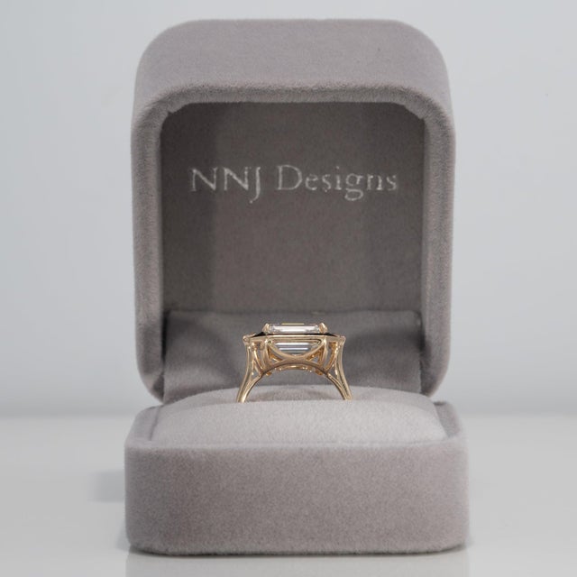 3.5Ct Lab Grown Diamond Ring With Natural Diamond Accents: Solid 14k Gold,, Size 6.75 For Sale - Image 4 of 10