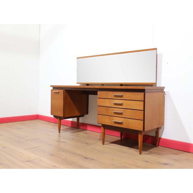 Mid Century Modern Vintage Teak Desk Vanity by White and Newton Danish Style For Sale - Image 16 of 17