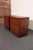 Pair of Mid-Century Modern Stained Mahogany and Brass Two-Drawer Nightstands For Sale - Image 17 of 18
