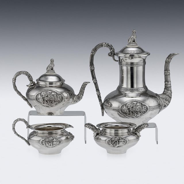 Antique 19th Century Dutch Chinoiserie Style Tea and Coffee Service by J.M. Van Kempen & Zonen, Set of 4 For Sale - Image 4 of 18