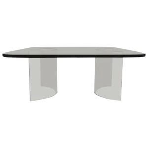 Solid Plate Glass Top Glass Base Coffee Table