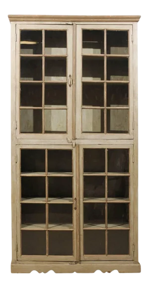 Mid-20th Century Painted Glass Door Cabinet