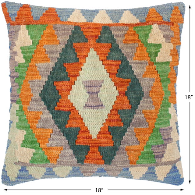 Southwestern Turkish Federico Hand Woven Kilim Throw Pillow For Sale - Image 4 of 5