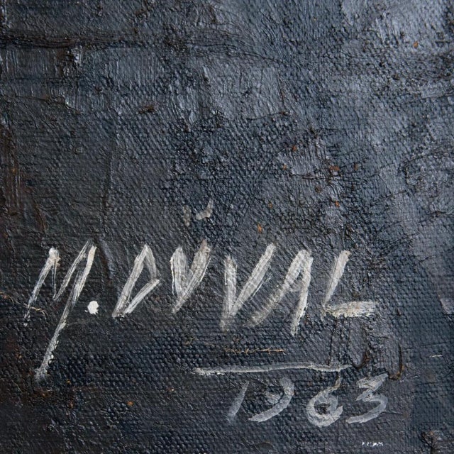 M. Duval, Backstage with Clowns and Dancers, 1950s, Oil on Canvas For Sale - Image 7 of 8