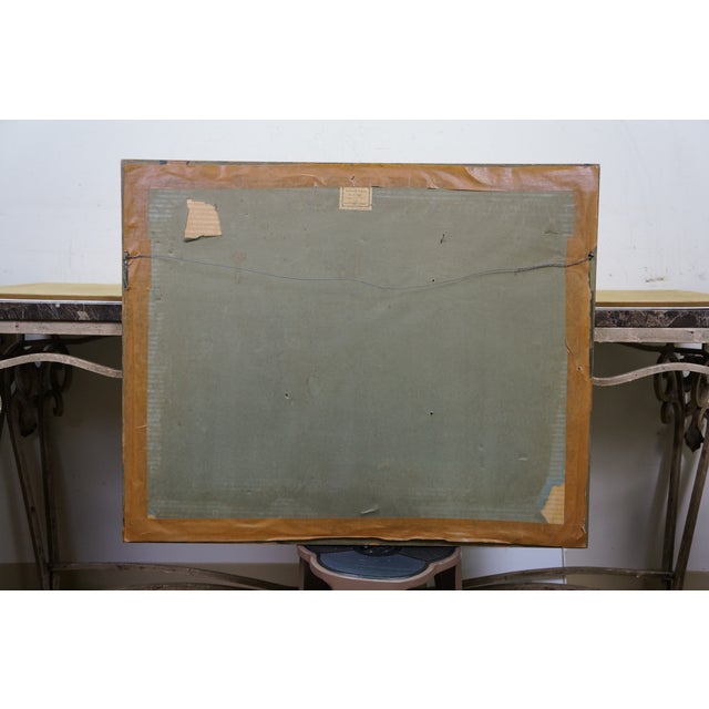Antique French Paul Prud'homme Signed Coastal Stone Arch Lake Boat Etching 32" For Sale - Image 10 of 13
