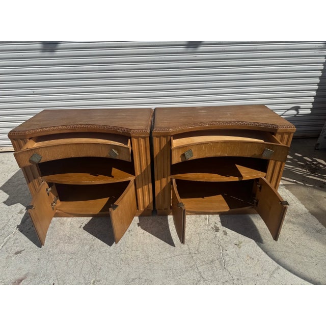 Mid-Century Modern Pair of Century Furniture Mackintosh Style Nightstands W/ an Edinburgh Finish For Sale - Image 3 of 9