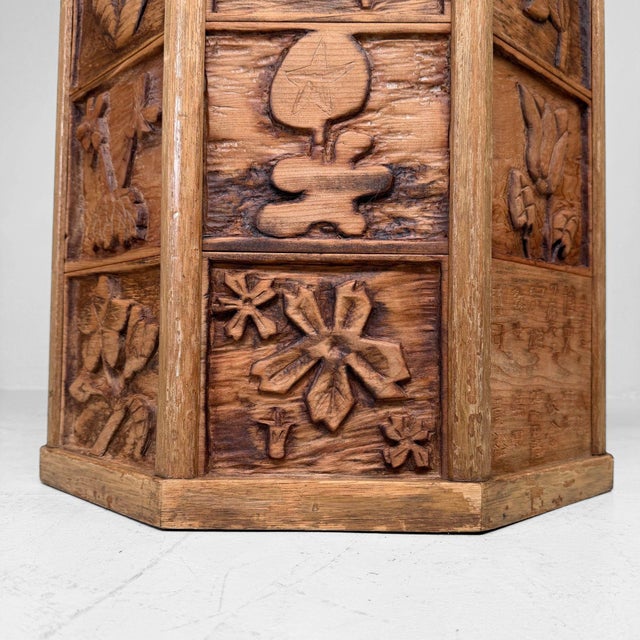 Brown High Japanese Wooden Kadai Display Stand, 1996 For Sale - Image 8 of 16
